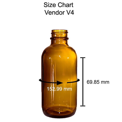 4 oz. Amber Boston Round with Black Fine-Mist Sprayer (Smooth) (22/400) (V4) (V20)