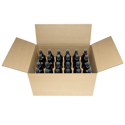 4 oz. Amber Boston Round with Black Fine-Mist Sprayer (Smooth) (22/400) (V8) (V20)