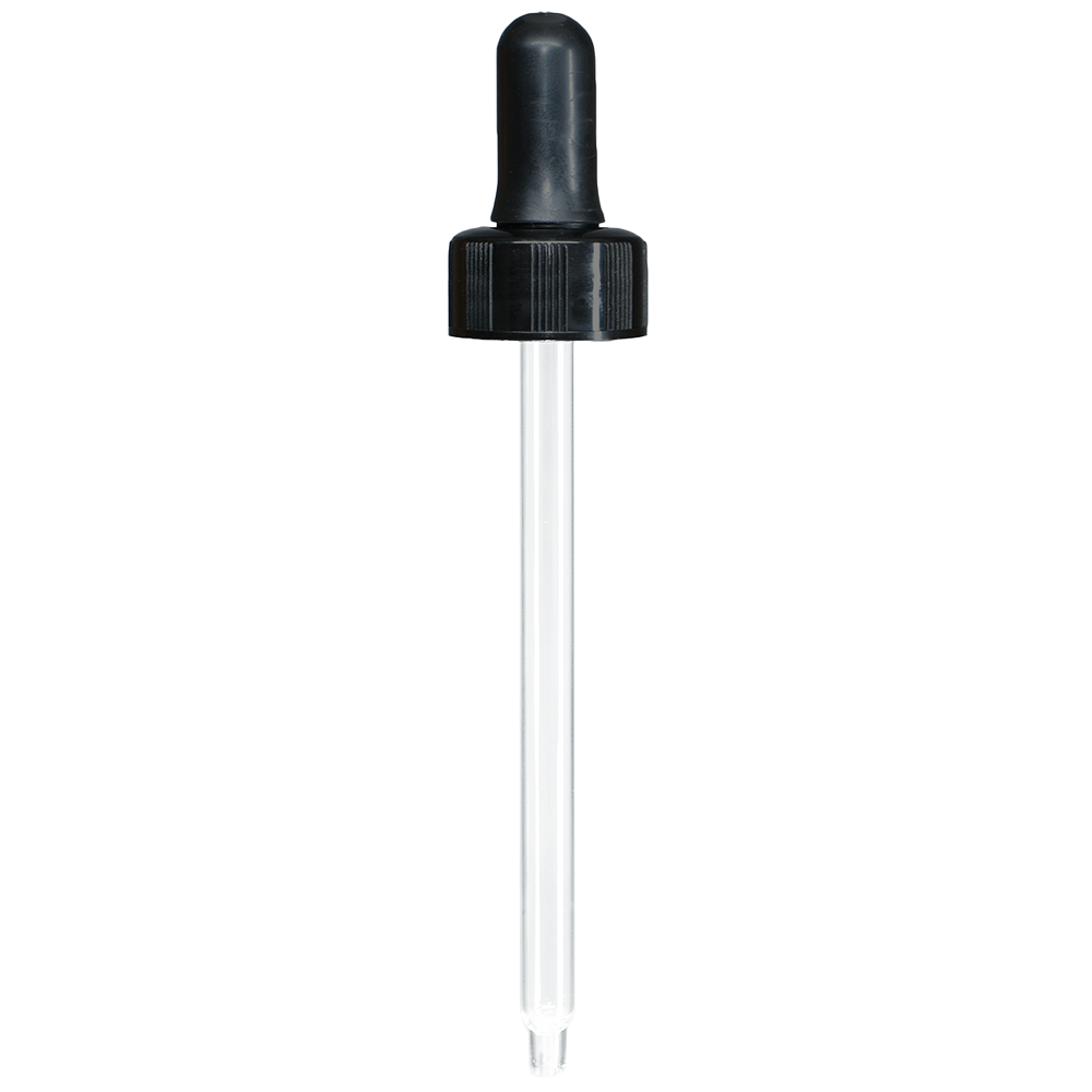 4 oz. Amber Boston Round with Black Glass Dropper (22/400) (V23) (V23)