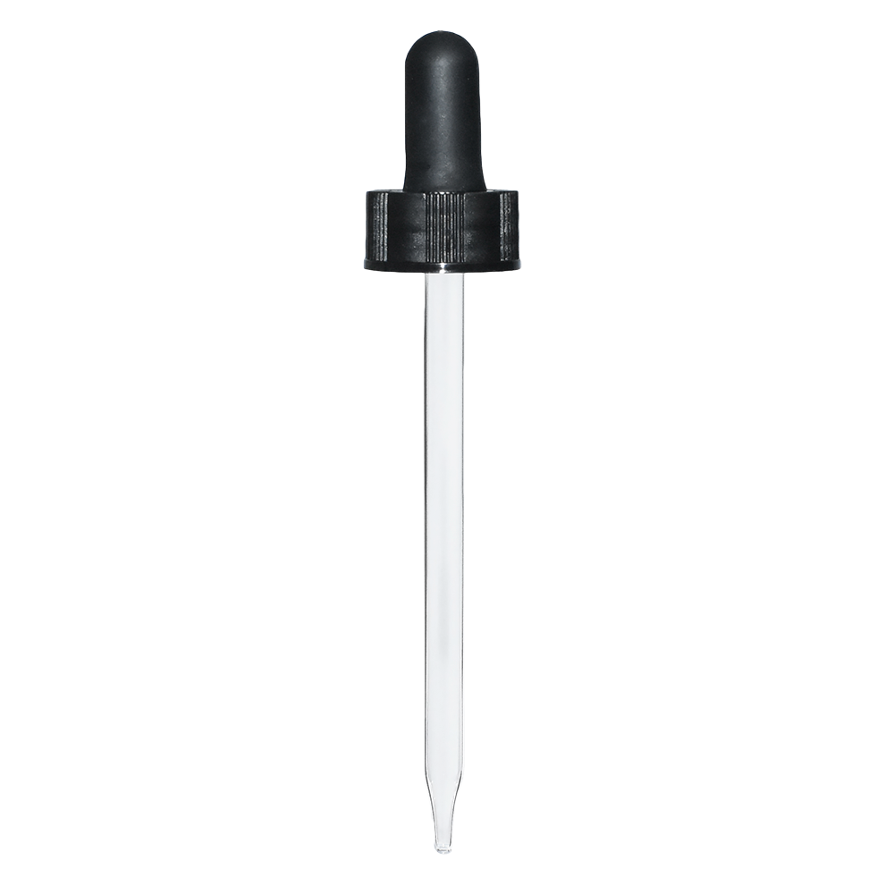 4 oz. Amber Boston Round with Black Glass Dropper (22/400) (V8) (V23)