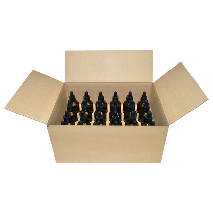 4 oz. Amber Boston Round with Black Glass Dropper (22/400) (V8) (V23)