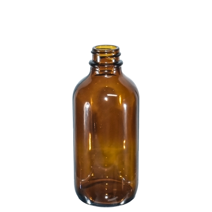 4 oz. Amber Boston Round with Black Graduated Glass Dropper (22/400) (V23) (V20)