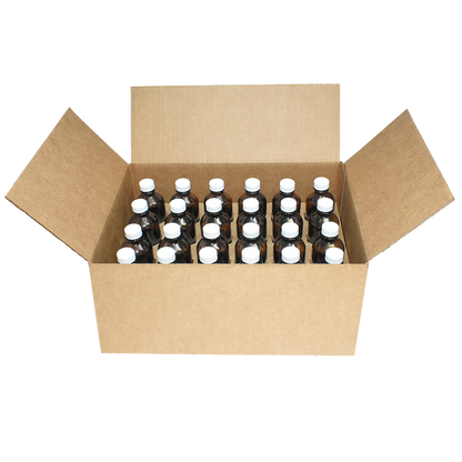 4 oz. Amber Boston Round with Reducer and White Cap (22/400) (V8) (V1)