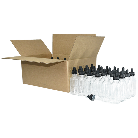 4 oz. Clear Boston Round with Black Child-Resistant Glass Dropper (22/400) (V8) (V8)