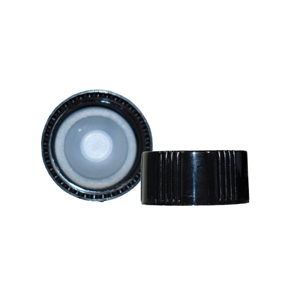 4 oz. Clear Boston Round with Black Cone Lined Cap (22/400) (V23) (V5)