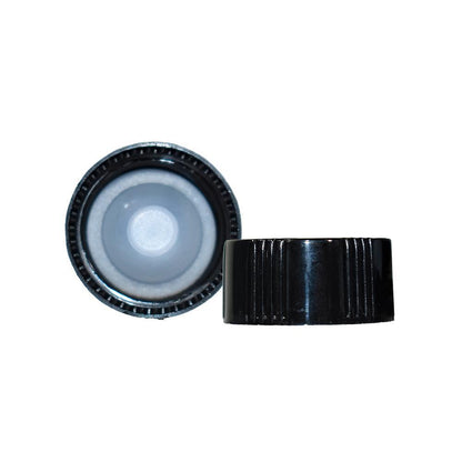 4 oz. Clear Boston Round with Black Cone Lined Cap (22/400) (V23) (V5)