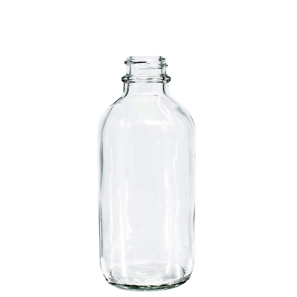 4 oz. Clear Boston Round with Black Cone Lined Cap (22/400) (V8) (V5)