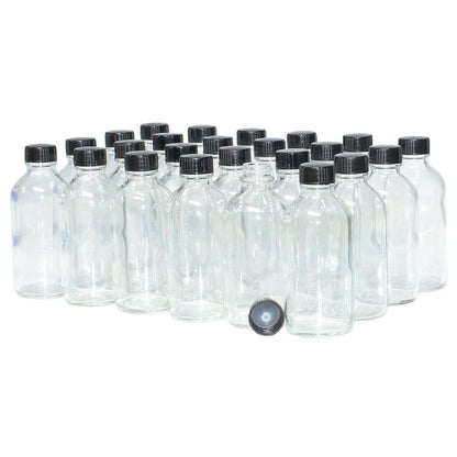 4 oz. Clear Boston Round with Black Cone Lined Cap (22/400) (V8) (V5)