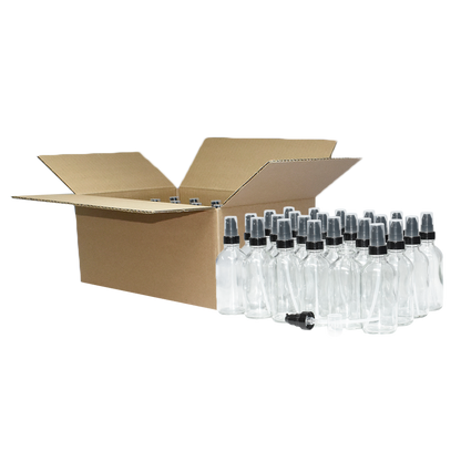 4 oz. Clear Boston Round with Black Cream Pump (22/400) (V8) (V20)