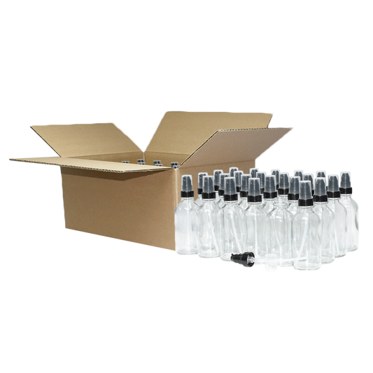 4 oz. Clear Boston Round with Black Cream Pump (22/400) (V8) (V20)