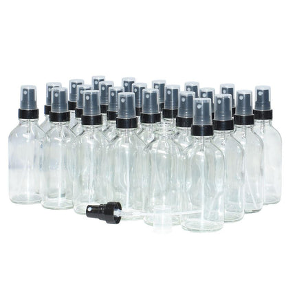 4 oz. Clear Boston Round with Black Fine-Mist Sprayer (Smooth) (22/400) (V20) (V20)