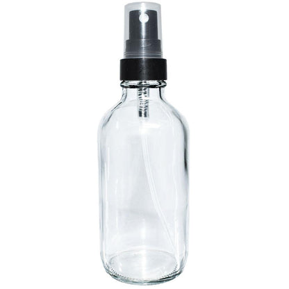 4 oz. Clear Boston Round with Black Fine-Mist Sprayer (Smooth) (22/400) (V22) (V20)