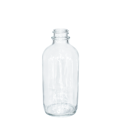 4 oz. Clear Boston Round with Black Cone Lined Cap (22/400) (V23) (V5)