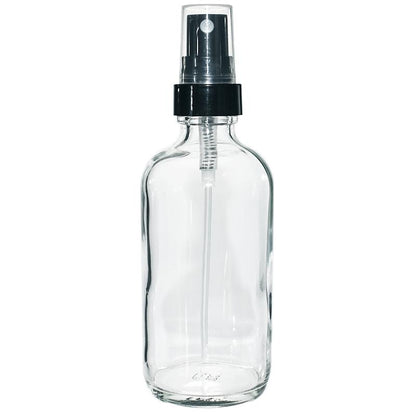 4 oz. Clear Boston Round with Black Fine-Mist Sprayer (Smooth) (22/400) (V4) (V20)