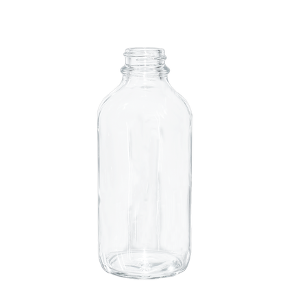 4 oz. Clear Boston Round with Black Glass Dropper (22/400) (V23) (V23)
