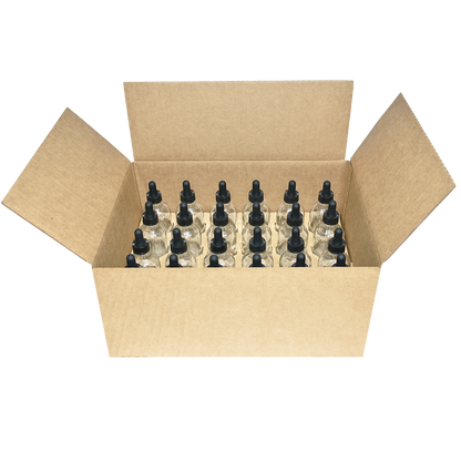 4 oz. Clear Boston Round with Black Glass Dropper (22/400) (V23) (V23)