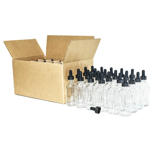 4 oz. Clear Boston Round with Black Graduated Glass Dropper (22/400) (V23) (V20)