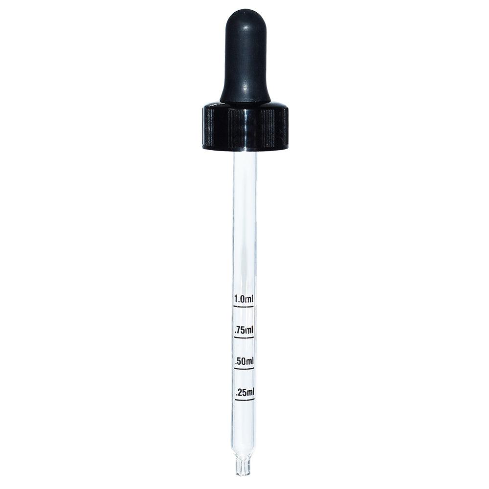 4 oz. Clear Boston Round with Nitrile Rubber Black Graduated Glass Dropper (22/400) (V22) (V12)