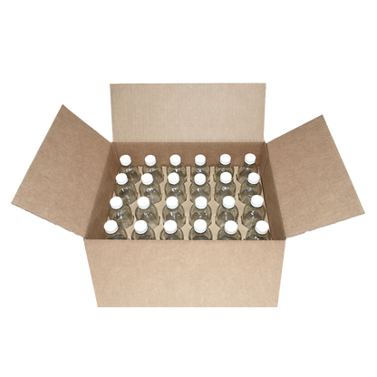 4 oz. Clear Boston Round with Reducer and White Cap (22/400) (V8) (V1)