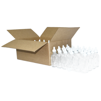 4 oz. Clear Boston Round with White Glass Dropper (22/400) (V23) (V8)