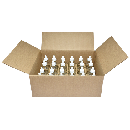 4 oz. Clear Boston Round with White Glass Dropper (22/400) (V23) (V8)