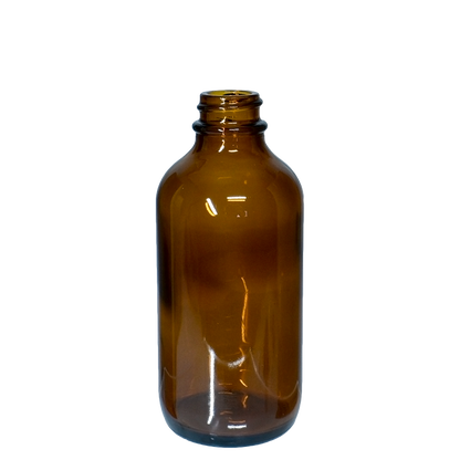 4 oz. Amber Boston Round with Black Cone Lined Cap (22/400) (V23) (V5)