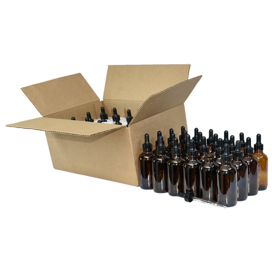 4 oz. Amber Boston Round with Nitrile Rubber Black Glass Dropper (22/400) (V23) (V12)