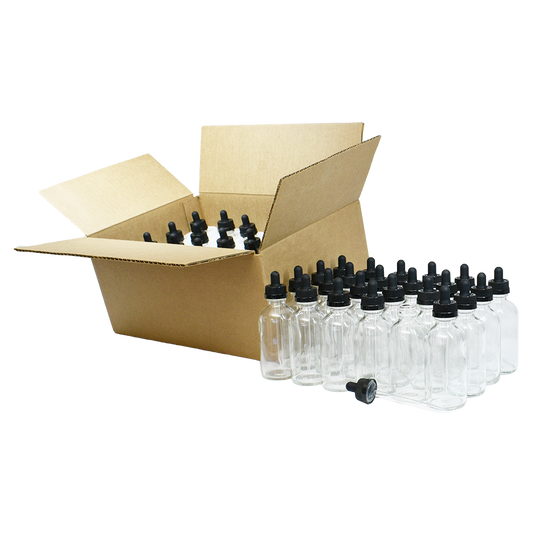 4 oz. Clear Boston Round with Black Child-Resistant Glass Dropper (22/400) (V20) (V8)