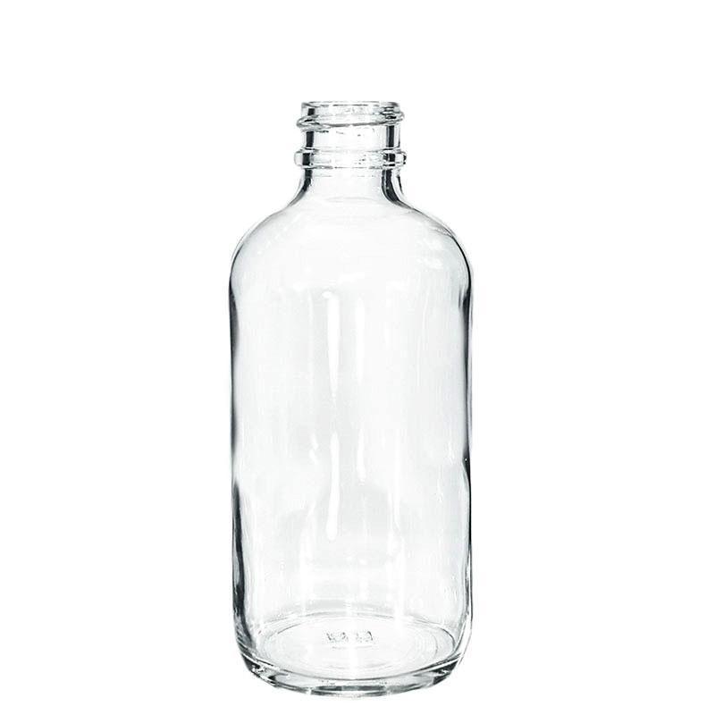 4 oz. Clear Boston Round with Black Cone Lined Cap (22/400) (V4) (V10)