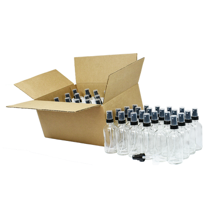 4 oz. Clear Boston Round with Black Fine-Mist Sprayer (Smooth) (22/400) (V22) (V20)