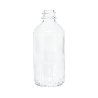 4 oz. Clear Boston Round with Black Glass Dropper (22/400) (V23) (V8)