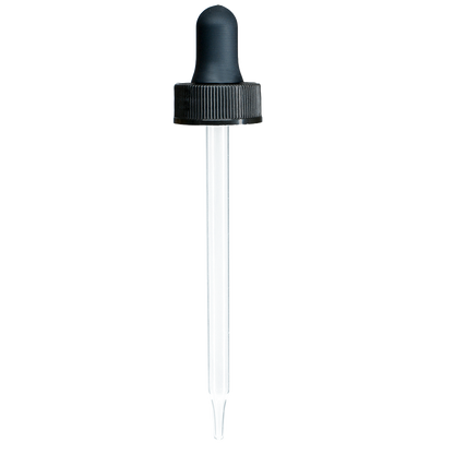 4 oz. Clear Boston Round with Black Glass Dropper (22/400) (V23) (V8)
