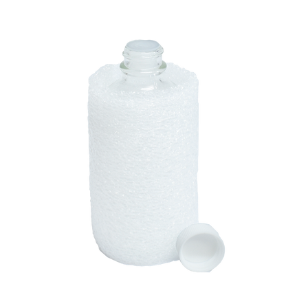 4 oz. Clear Boston Round with Reducer and White Cap (22/400) (V22) (V1)