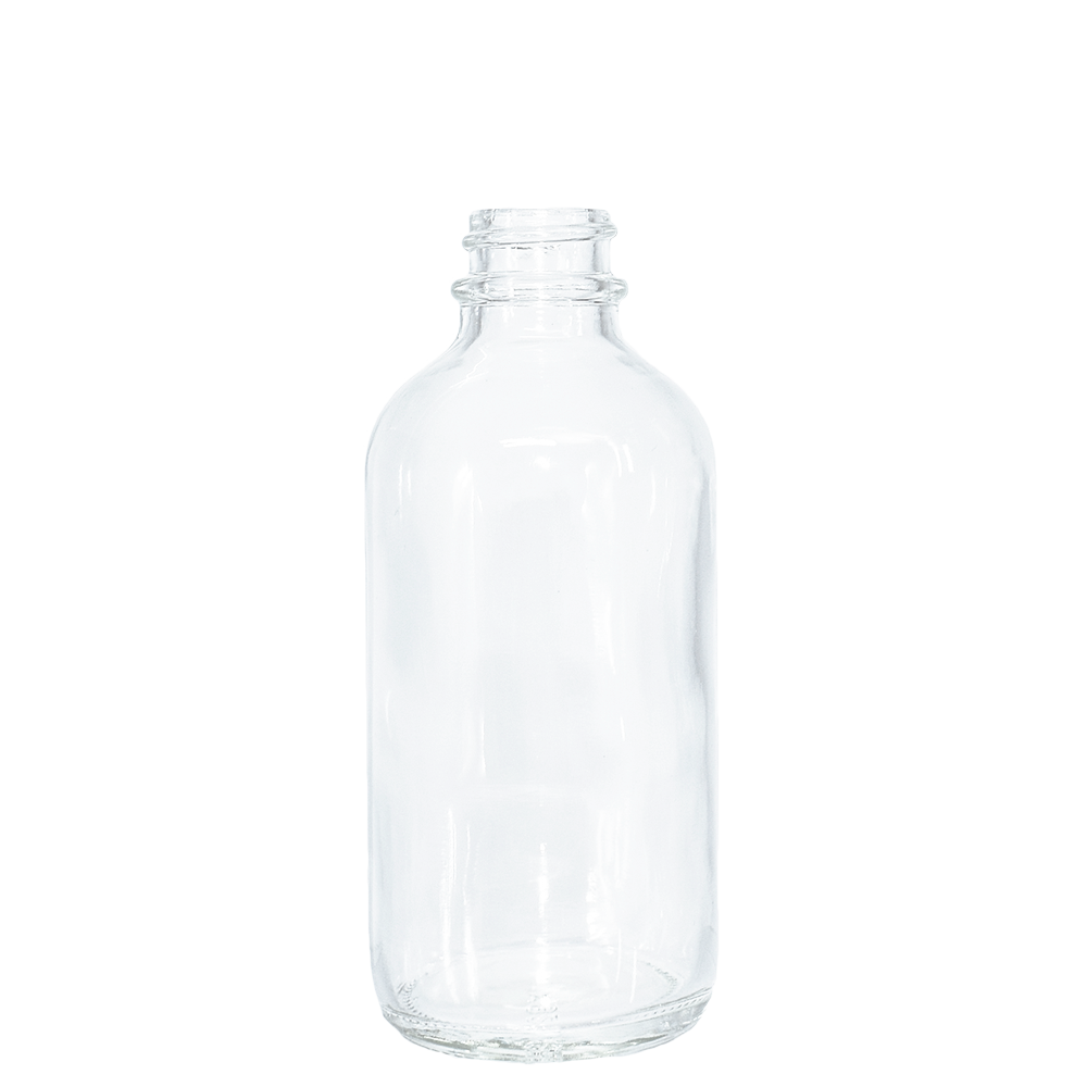 4 oz. Clear Boston Round with White Glass Dropper (22/400) (V22) (V8)