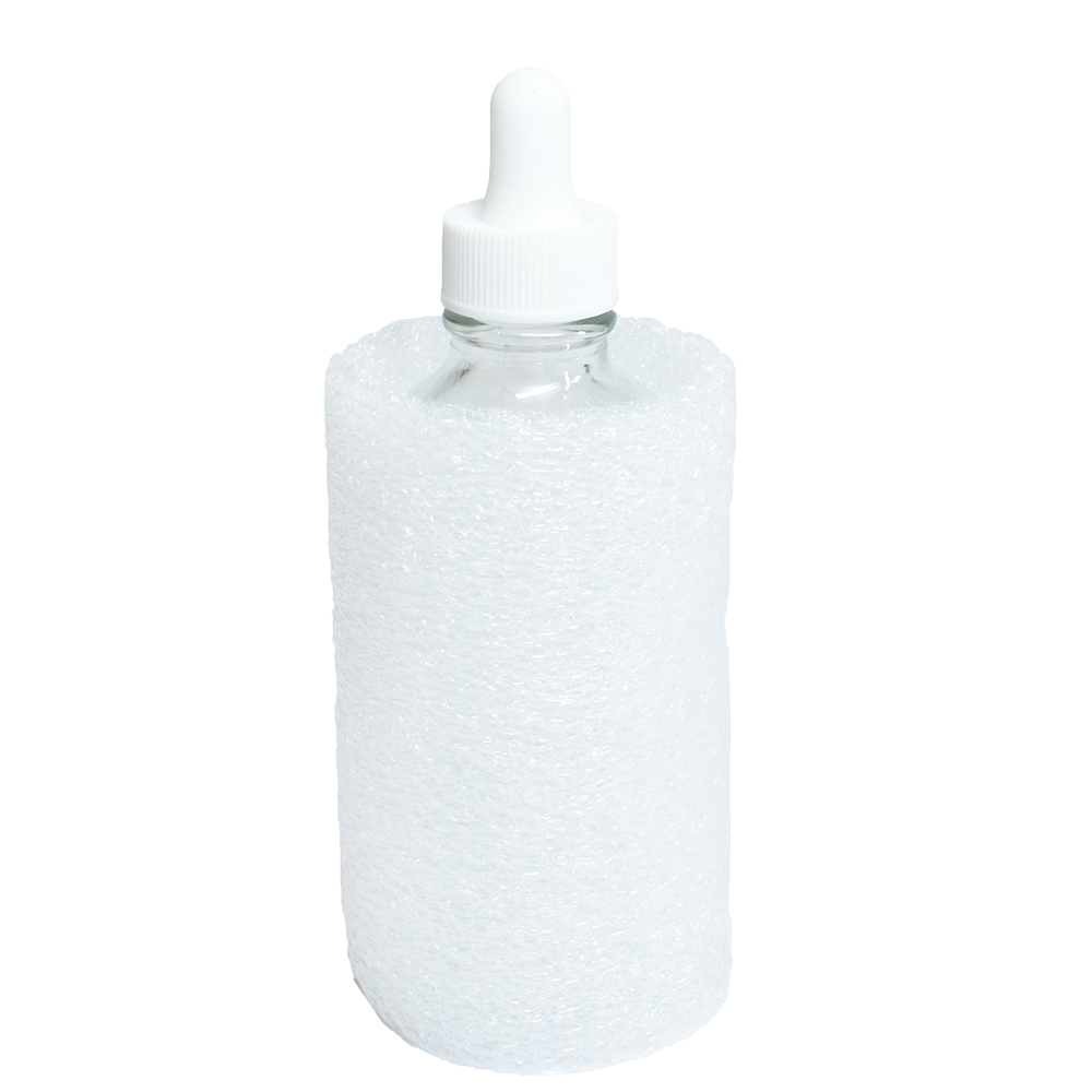 4 oz. Clear Boston Round with White Glass Dropper (22/400) (V22) (V8)