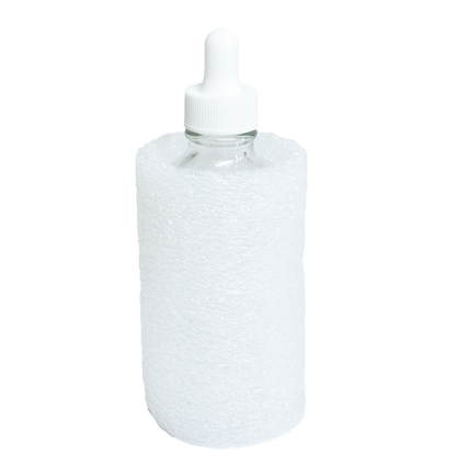 4 oz. Clear Boston Round with White Glass Dropper (22/400) (V22) (V8)
