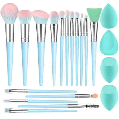 16Pcs Professional Makeup Brush with Makeup Sponge Set - 1 Kit