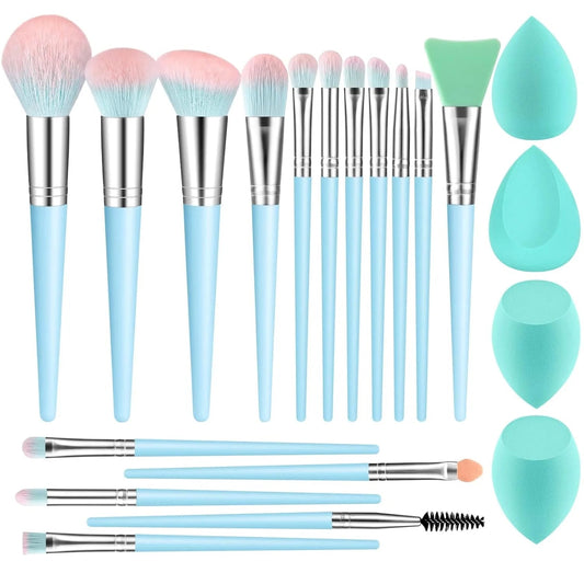 16Pcs Professional Makeup Brush with Makeup Sponge Set - 1 Kit
