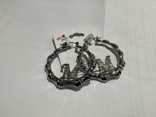 Silver initial bamboo earing-130m : 40"