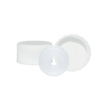 5 oz. Clear Glass Hot Sauce Bottle with White Unlined Cap and Orifice Reducer (24/414) (V24) (V1)