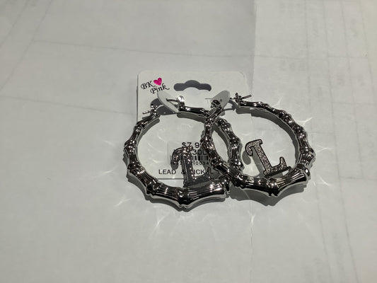 Silver initial bamboo earing-130L : 40"