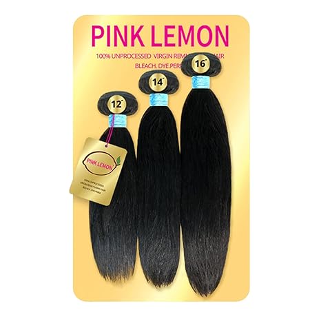 Pink Lemon Virgin Human Hair Weave 3 Bundles Straight