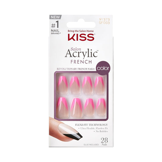 Kiss salon acrylic French nails. 28 nails.SFO03