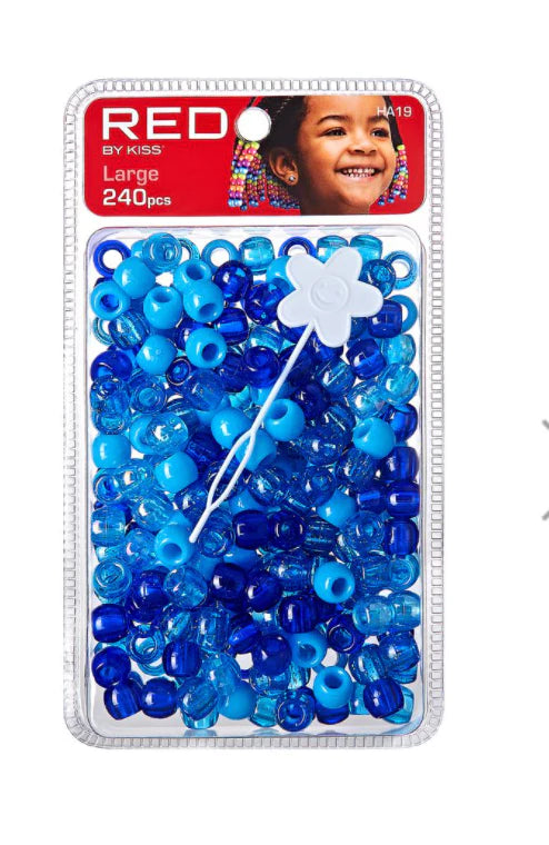 Red Large Hair Beads 240 Ct