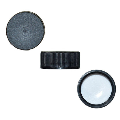 8 oz. Amber Boston Round with Black Foam-Lined Cap (24/400) (V4) (V1)