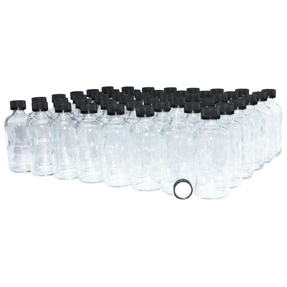 8 oz. Clear Boston Round with Black Child-Resistant Cap (24/400) (V4) (V1)