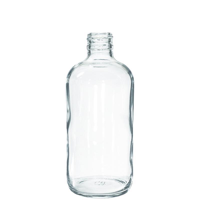 8 oz. Clear Boston Round with Reducer and White Child-Resistant Cap (24/400) (V4) (V1)