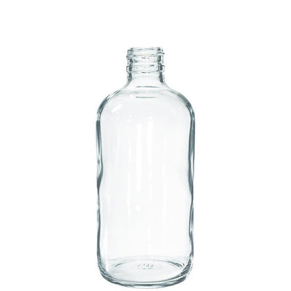 8 oz. Clear Boston Round with Reducer and White Child-Resistant Cap (24/400) (V4) (V1)