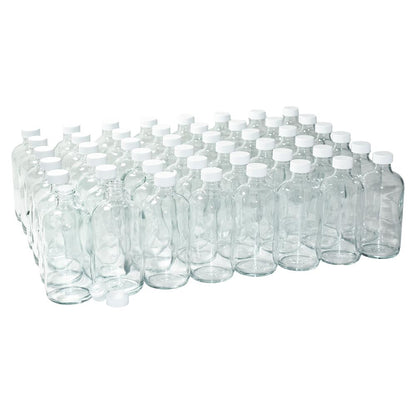 8 oz. Clear Boston Round with Reducer and White Child-Resistant Cap (24/400) (V4) (V1)