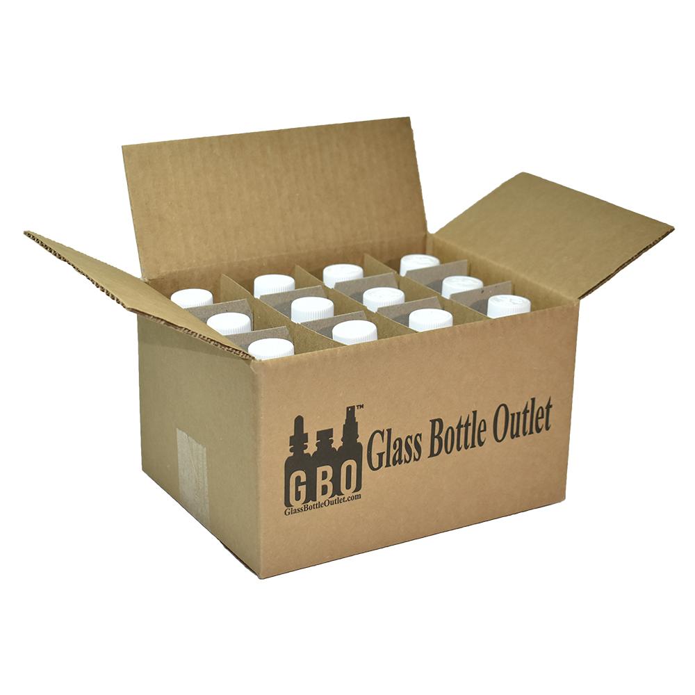 8 oz. Clear Boston Round with White Child-Resistant Cap (24/400) (V4) (V1)